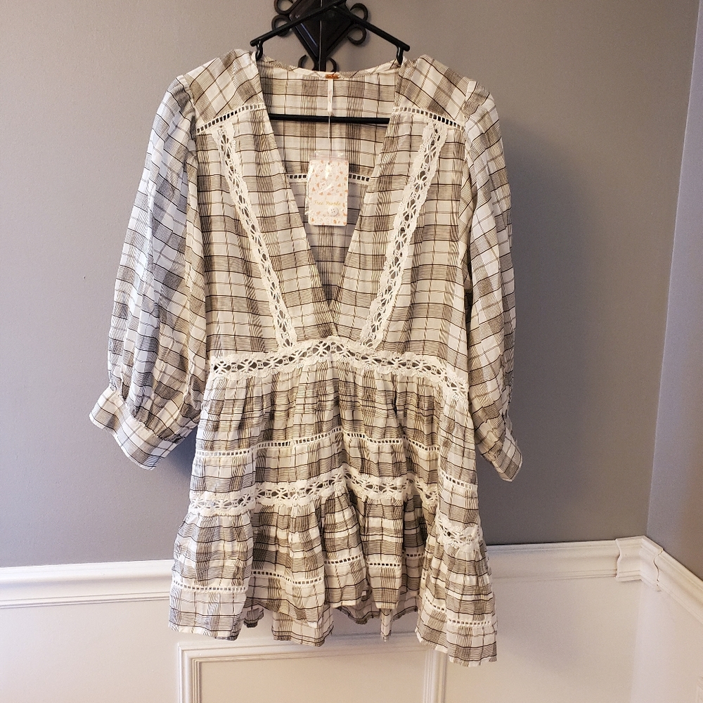 Free People Boho tunic top, size M, NWT